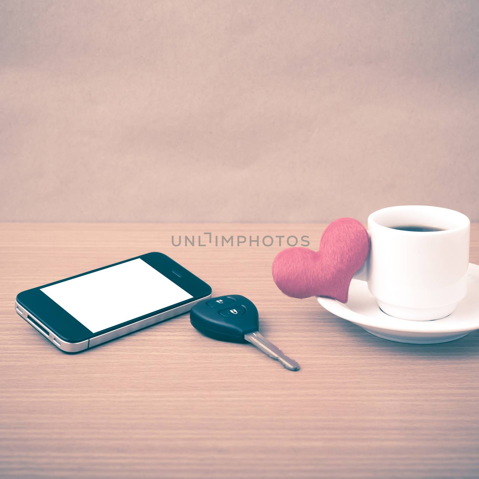 coffee phone car key and heart by ammza12