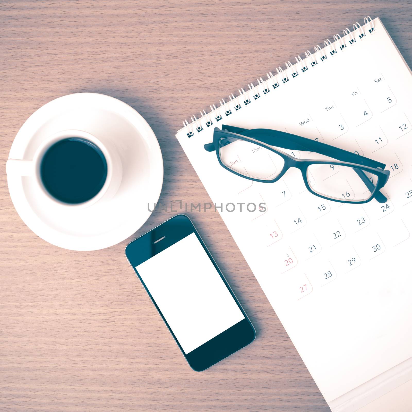 coffee,phone,eyeglasses and calendar by ammza12