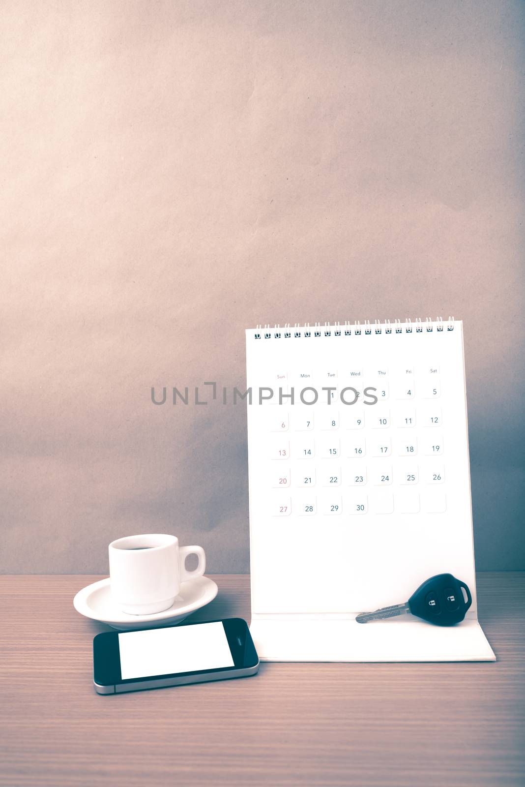 coffee,phone,car key and calendar by ammza12