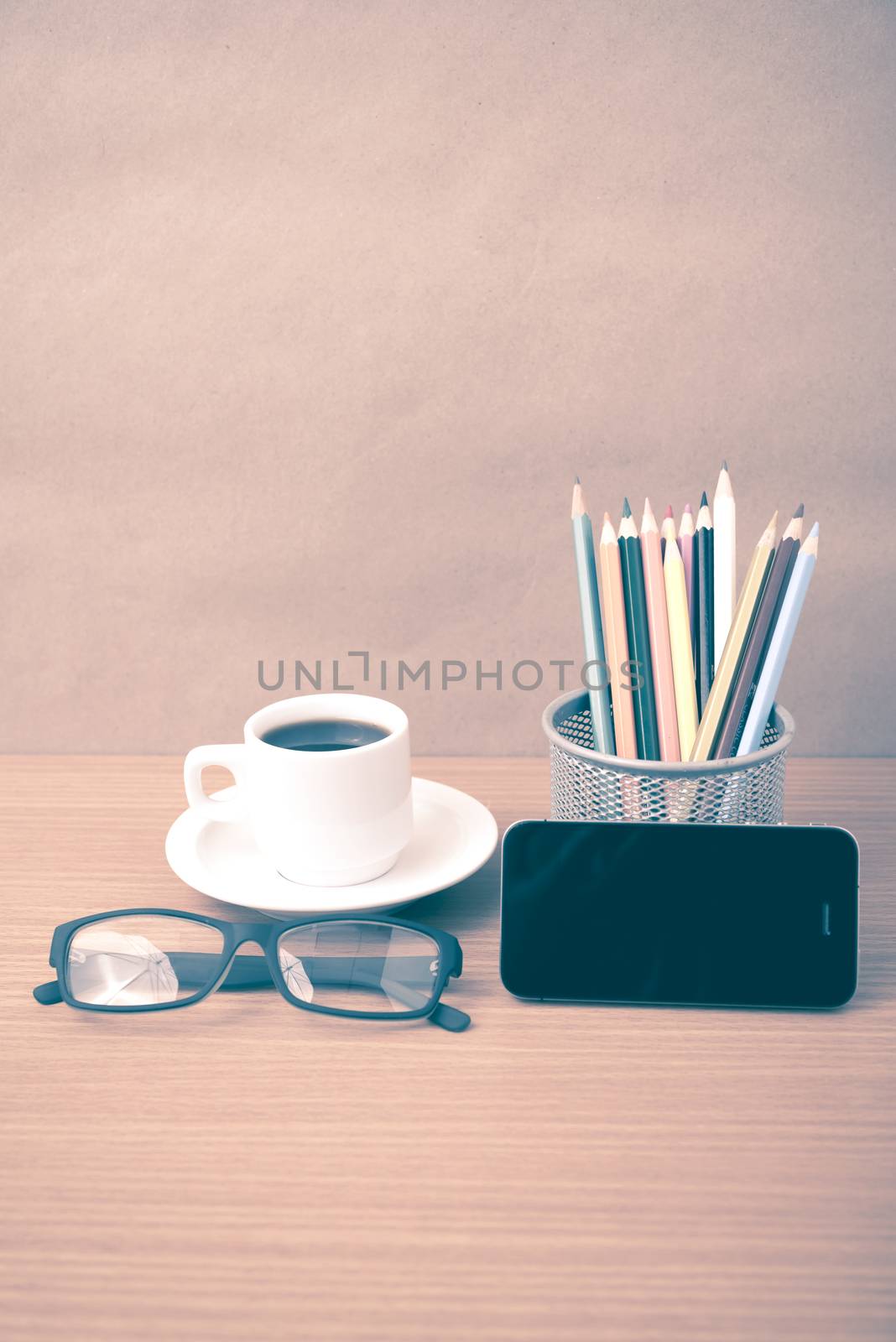 coffee,phone,eyeglasses and pencil by ammza12