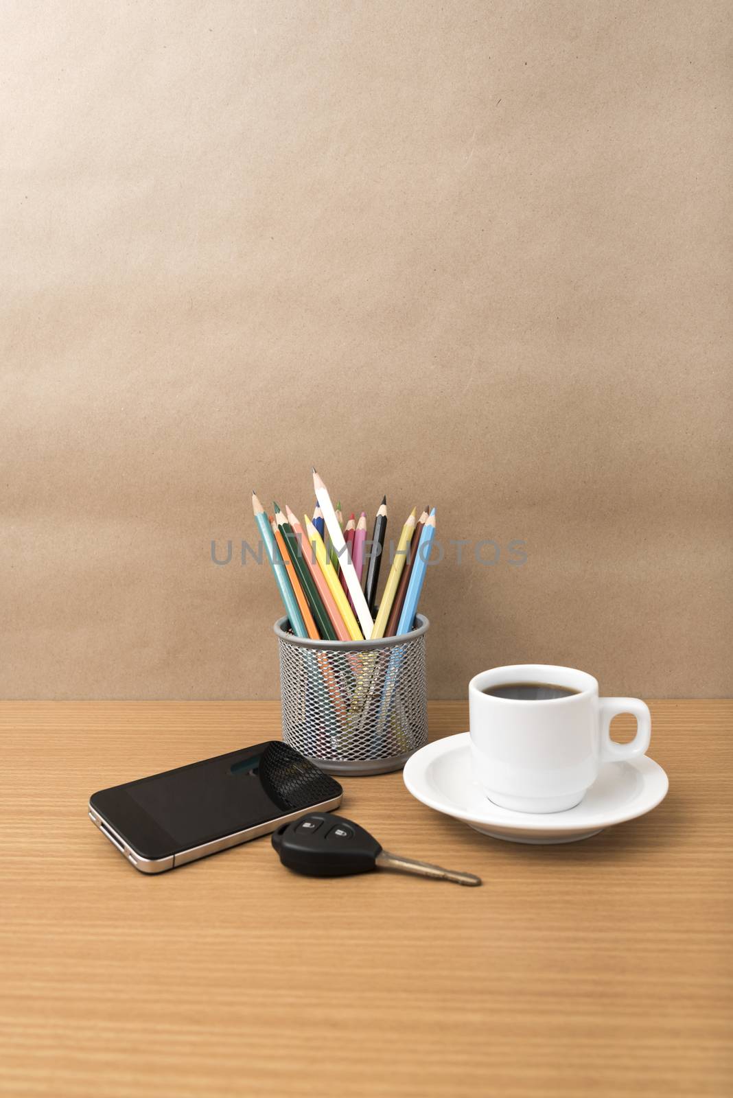 coffee,phone,car key and pencil by ammza12