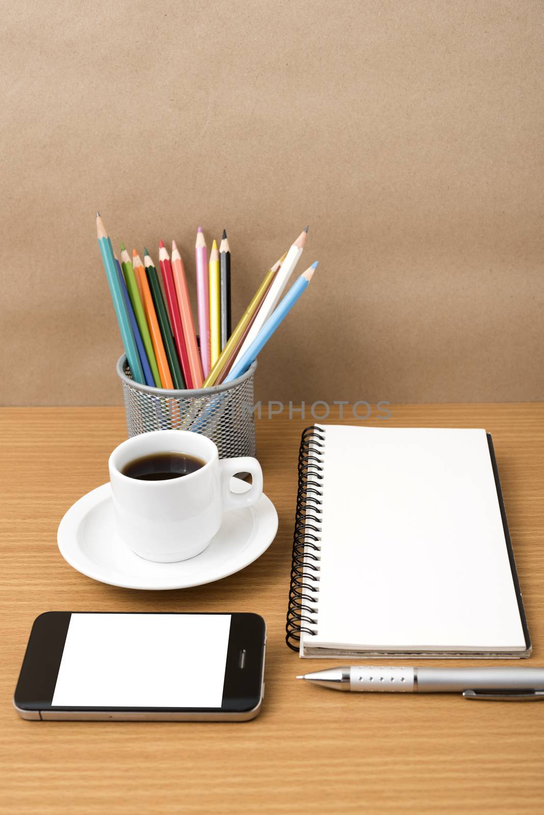 coffe,phone,notepad and color pencil by ammza12
