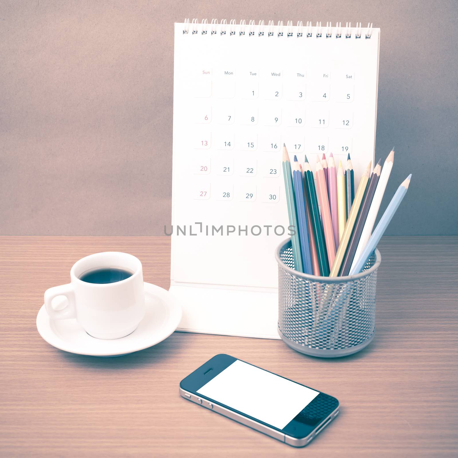 coffee,phone,calendar and color pencil by ammza12