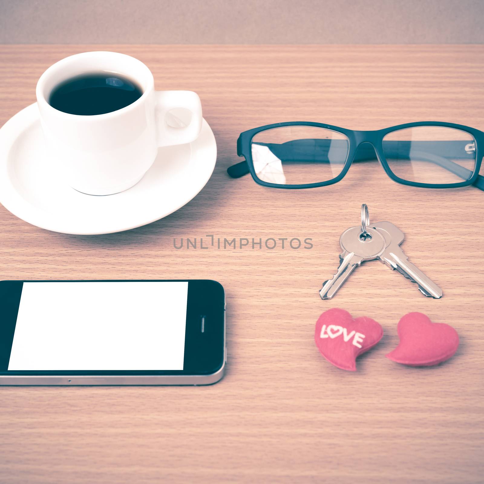 coffee,phone,eyeglasses and key by ammza12