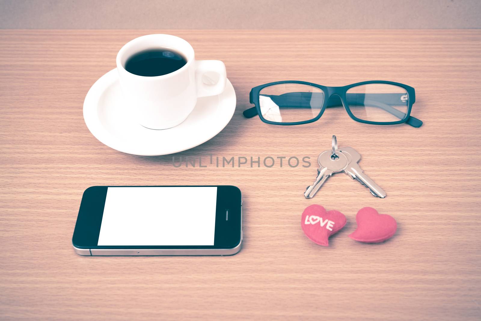 coffee,phone,eyeglasses and key by ammza12