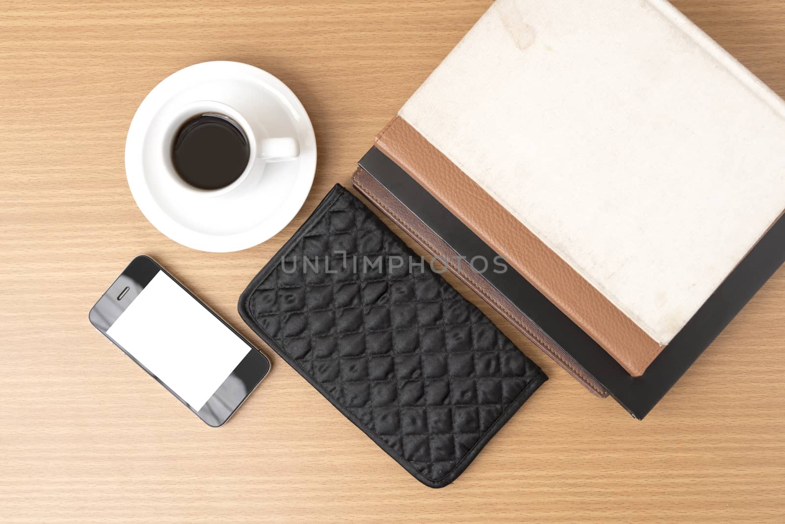coffee,phone,stack of book and wallet by ammza12