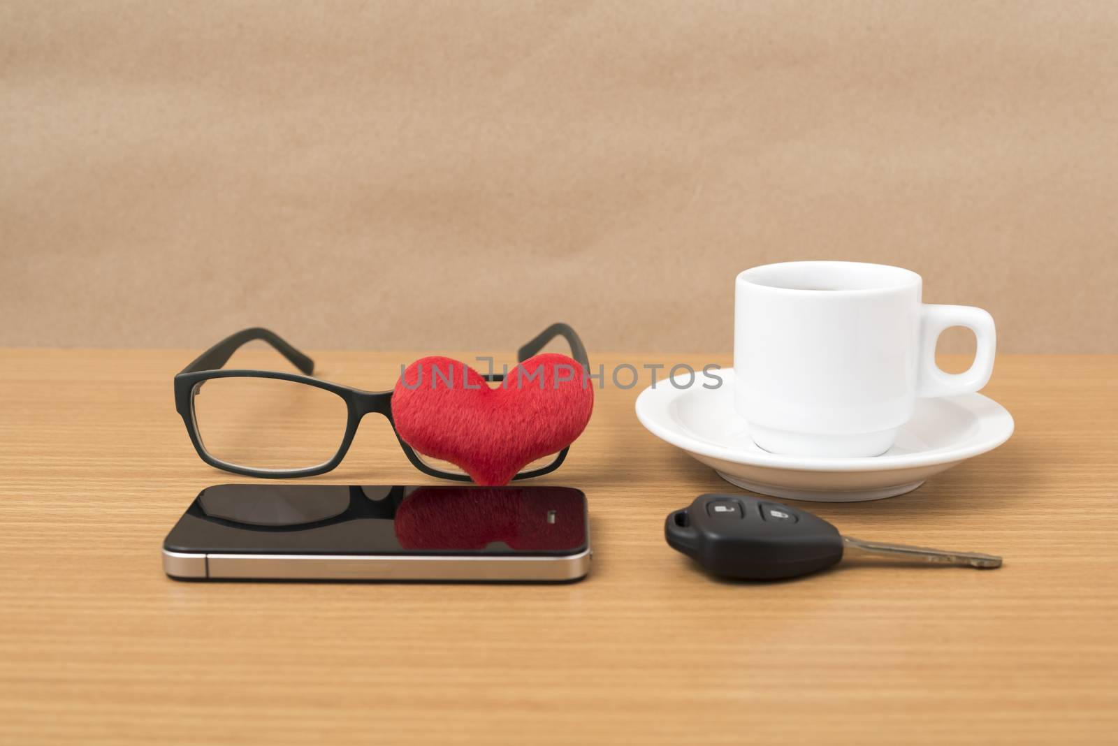 coffee,phone,eyeglasses and car key by ammza12