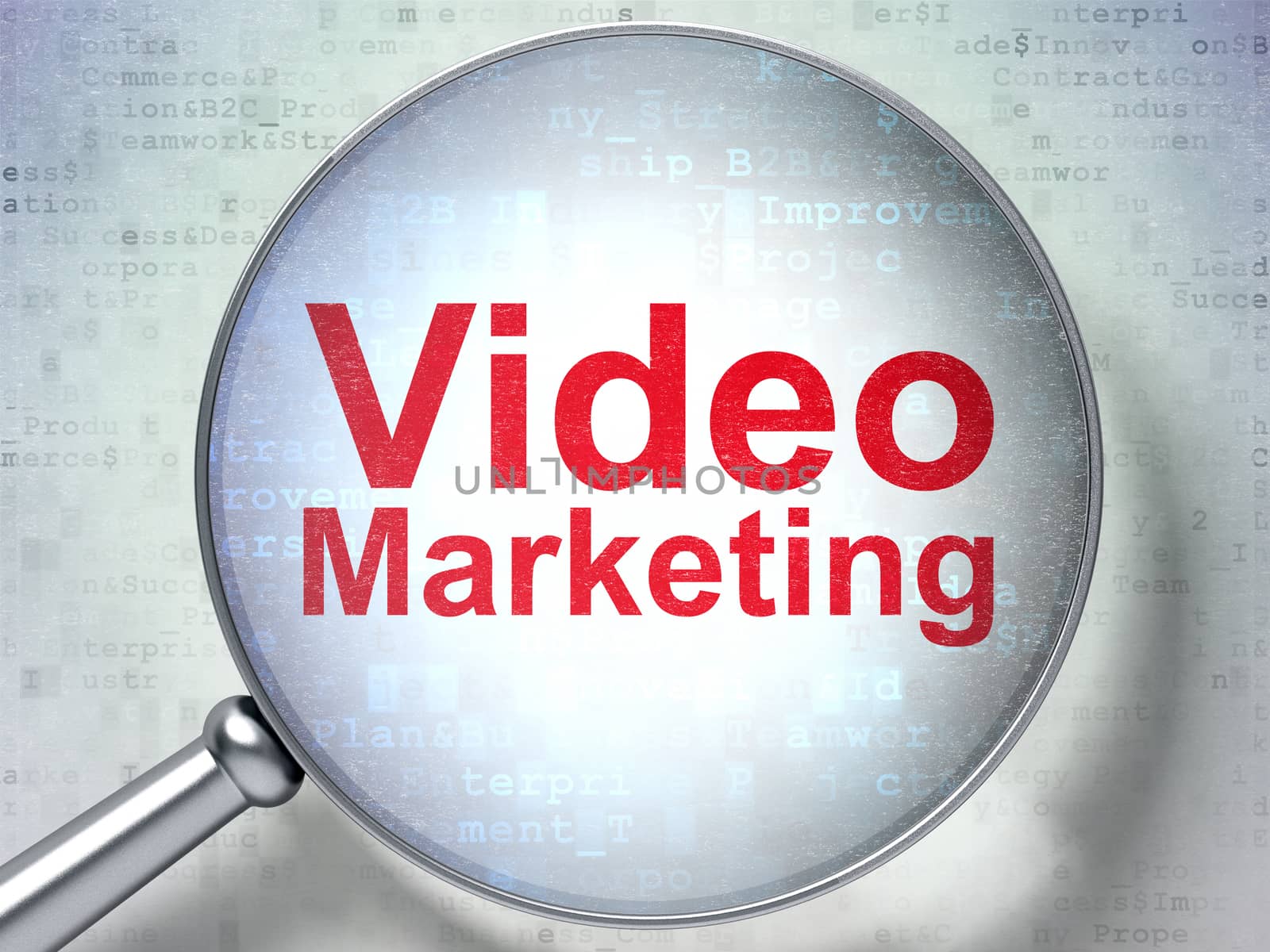 Finance concept: Video Marketing with optical glass by maxkabakov