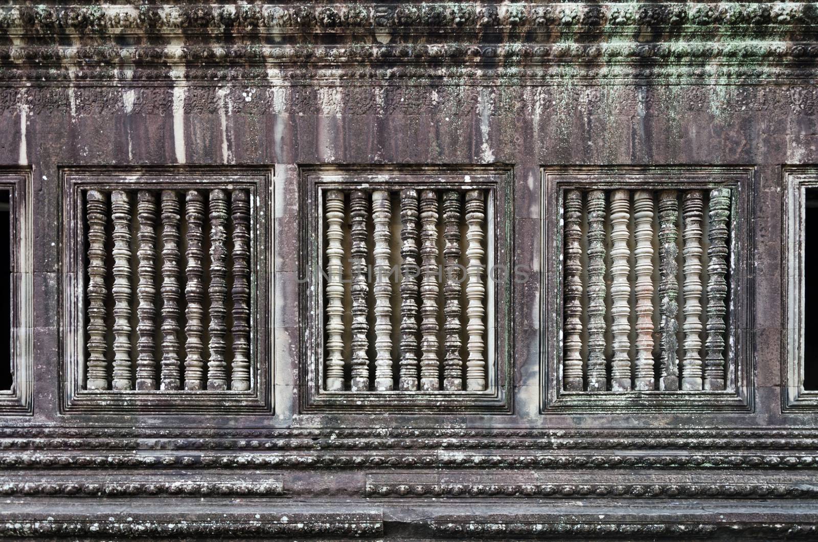 Wall of the Angkor Wat in Siem Reap, Cambodia. by siraanamwong