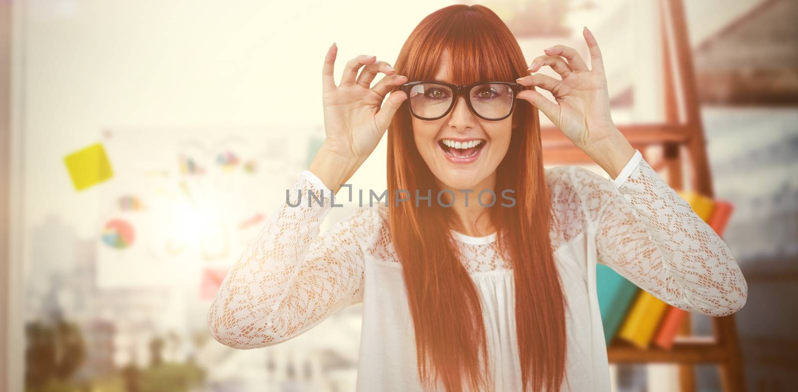 Composite image of smiling hipster woman posing face to the camera by Wavebreakmedia
