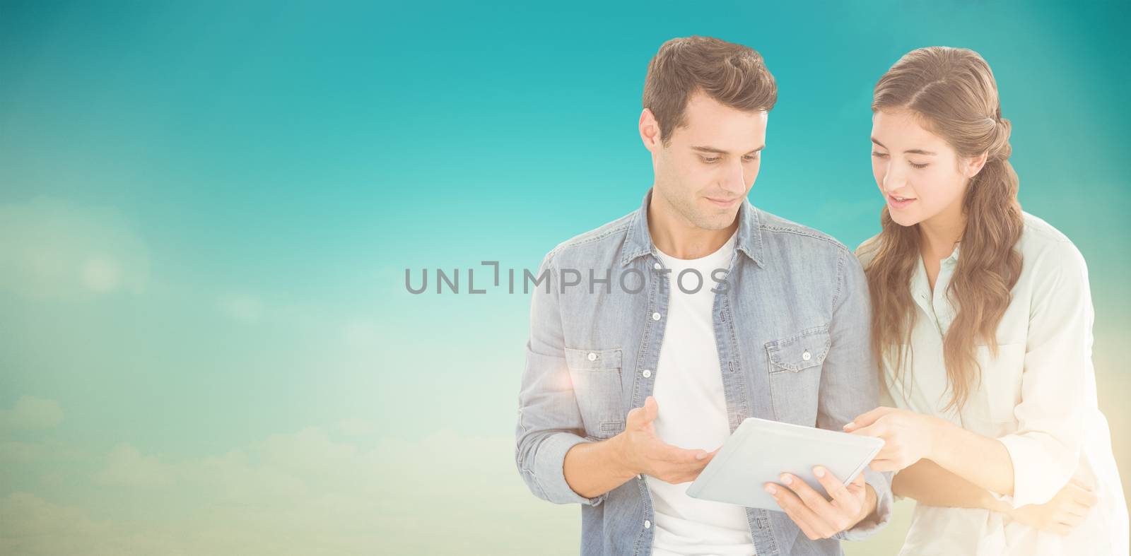 Composite image of business people with tablet by Wavebreakmedia