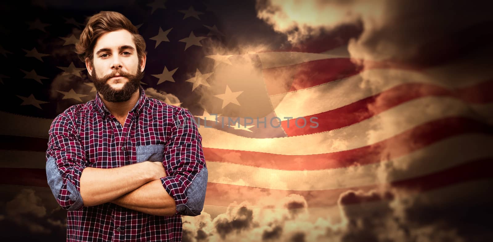 Composite image of confident hipster with arms crossed by Wavebreakmedia