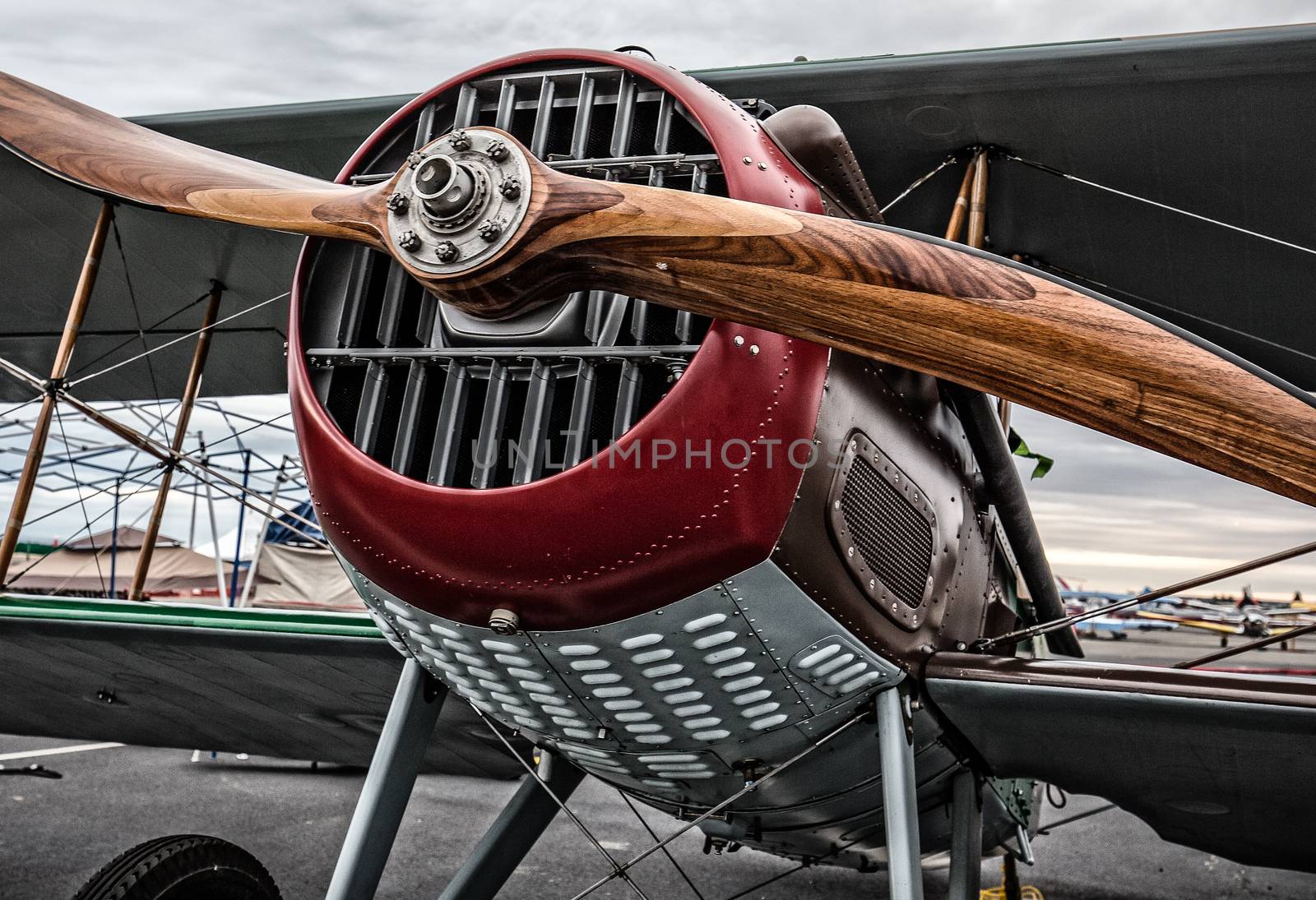 Redding, California, USA- September 28, 2014: A World War One French Spad is on display at the Redding Airshow in northern California.
World War One French Spad fighter plane.