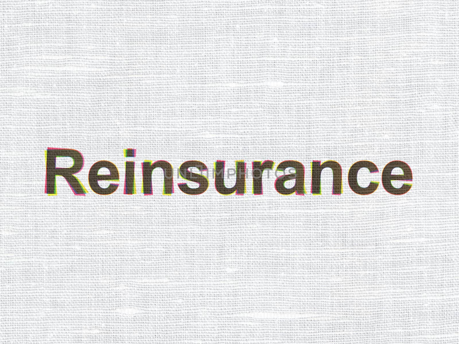 Insurance concept: Reinsurance on fabric texture background by maxkabakov