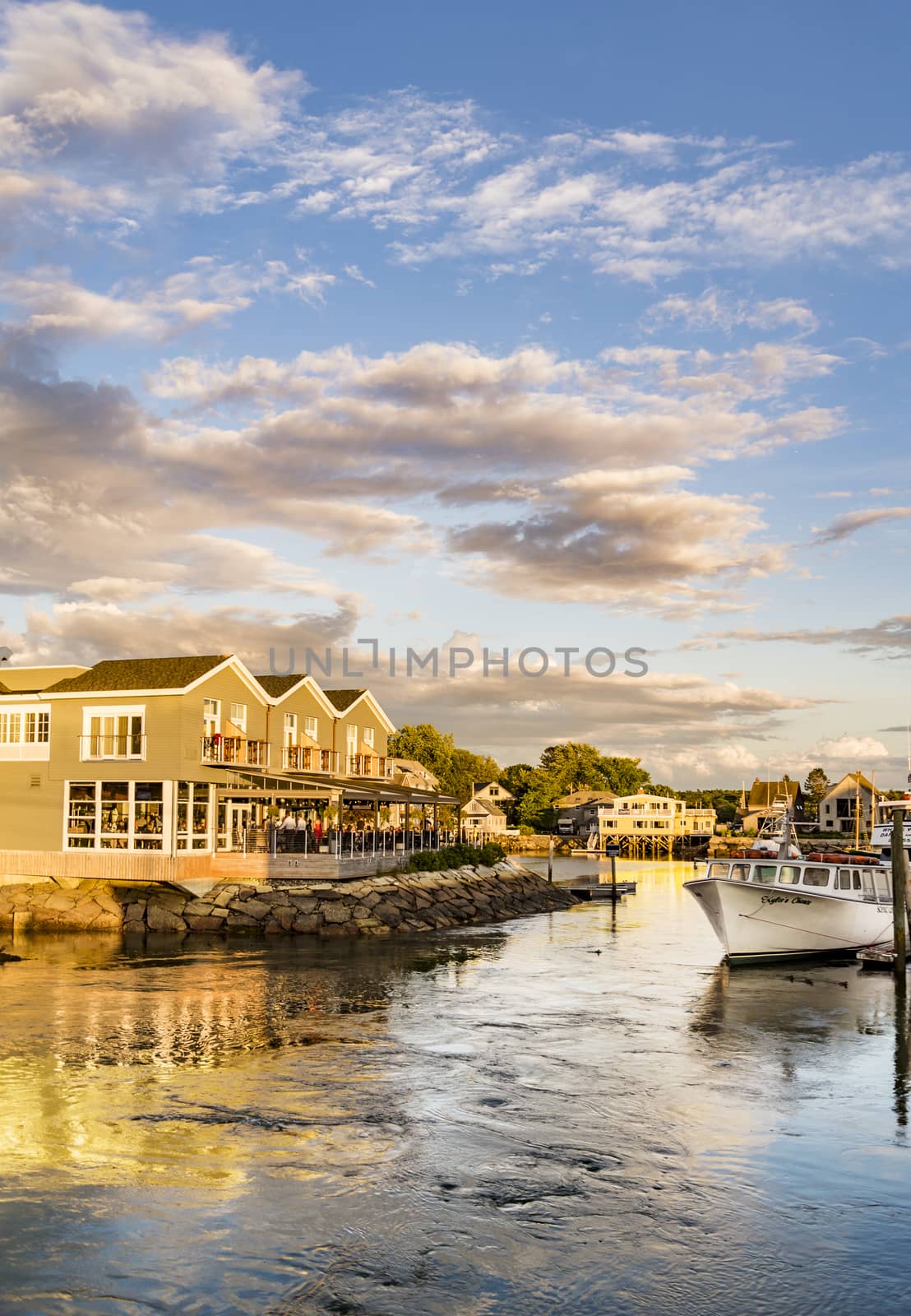 KENNEBUNKPORT - AUGUST 8: Nice view of the small harbour on August 8, 2015 in Kennebunkport, Maine, USA