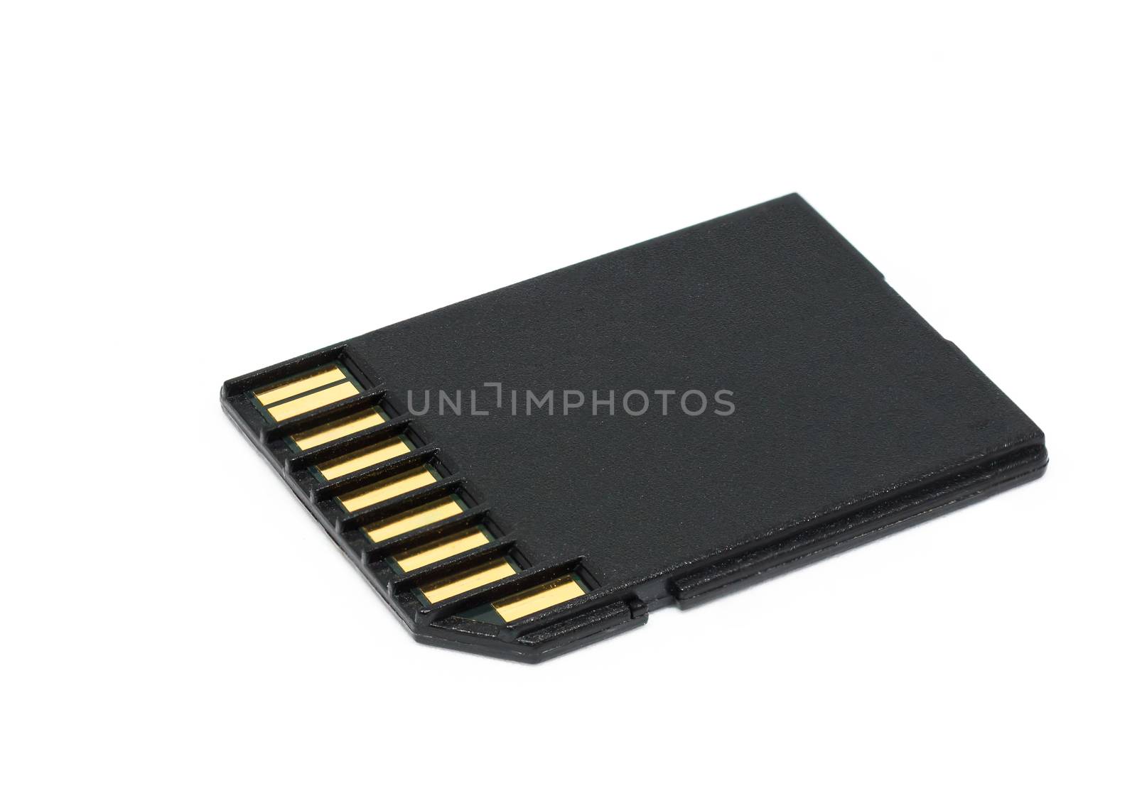 Macro pic of SD Card.On white background.