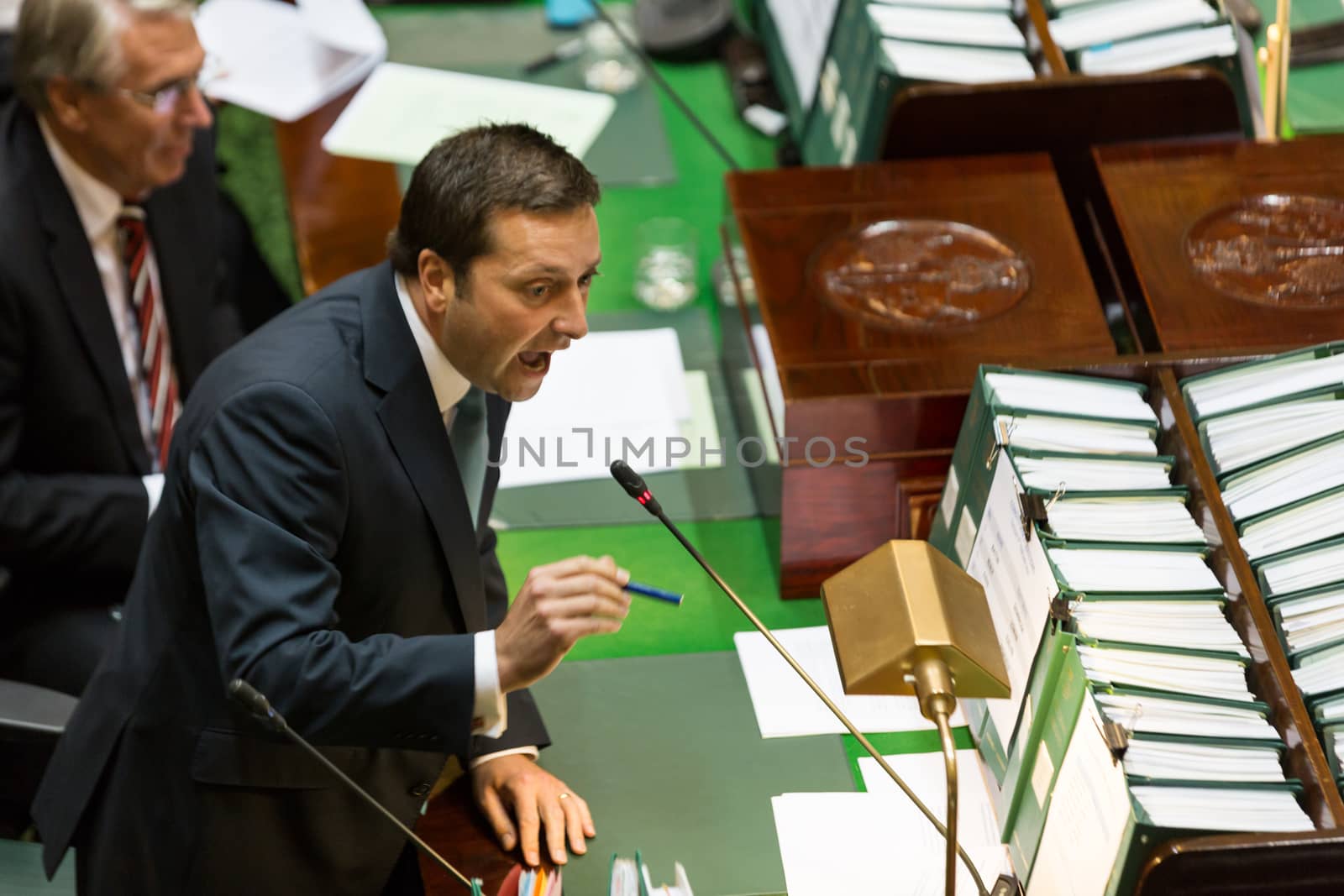 MELBOURNE/AUSTRALIA - FEBRUARY 9: The leader of the Opposition, Matthew Guy turns the heat up on Daniel Andrews over policy as parliament resumes for 2016.