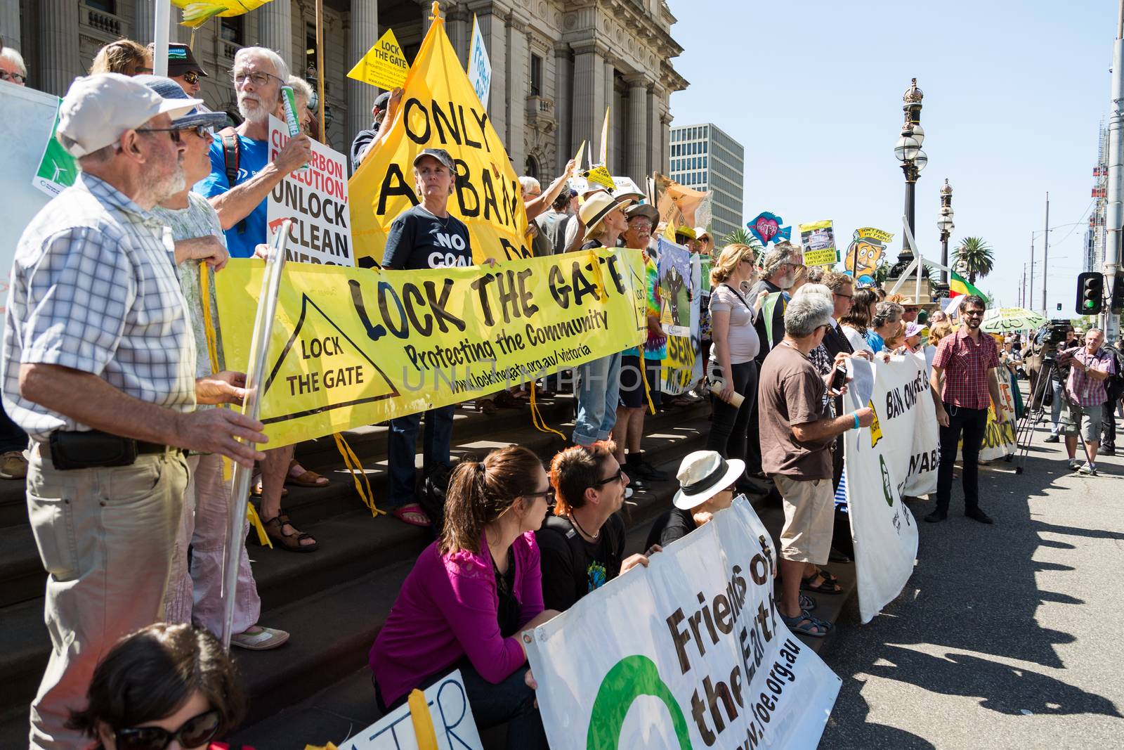 Anti Coal Seam Gas Protesters March onto Parliament House by davidhewison