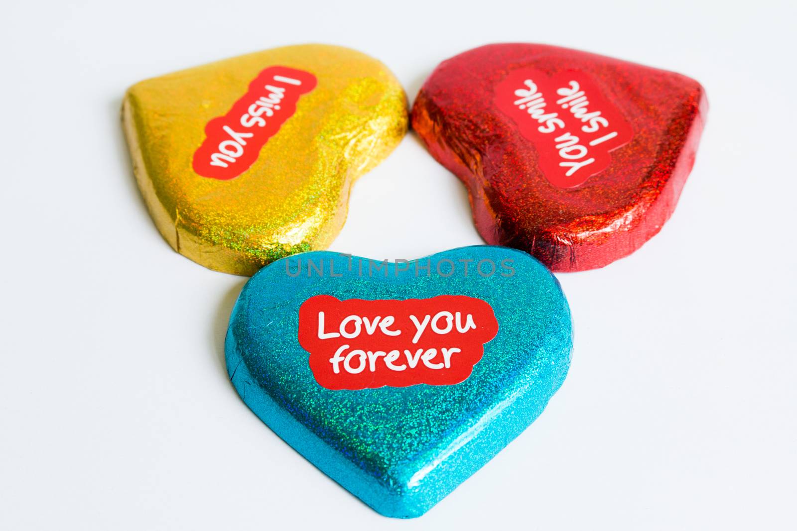 Chocolate wrapper  on Valentine's Day,colorful chocolate heart