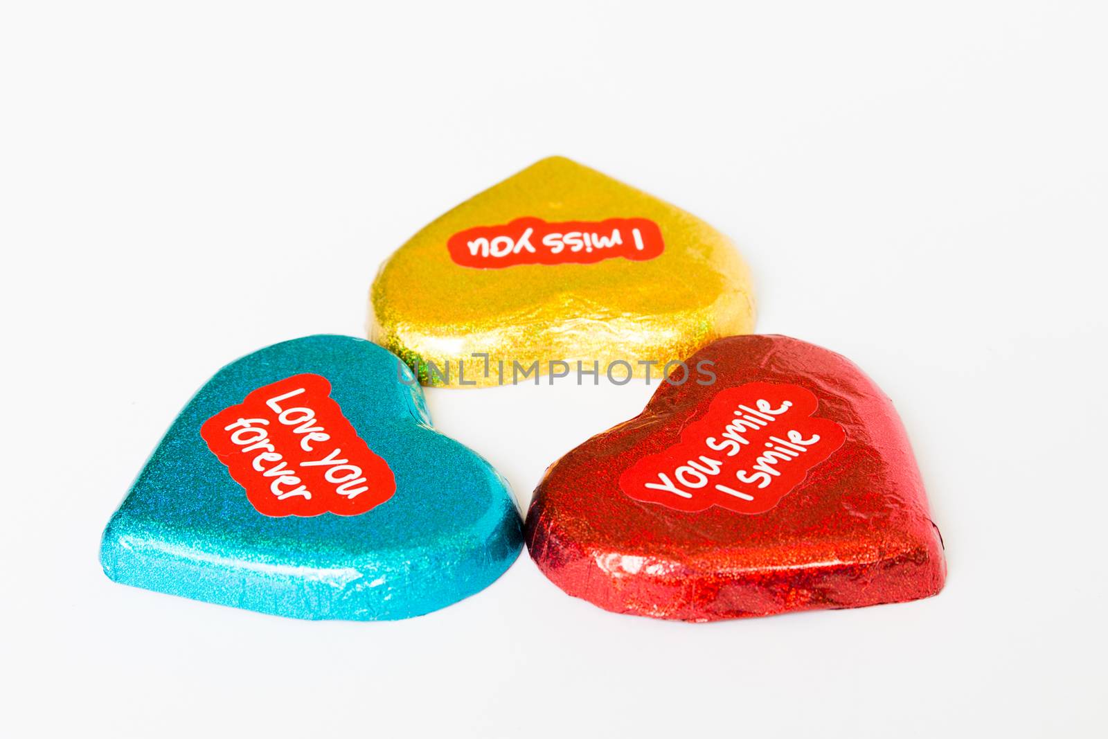 Chocolate wrapper  on Valentine's Day,colorful chocolate heart