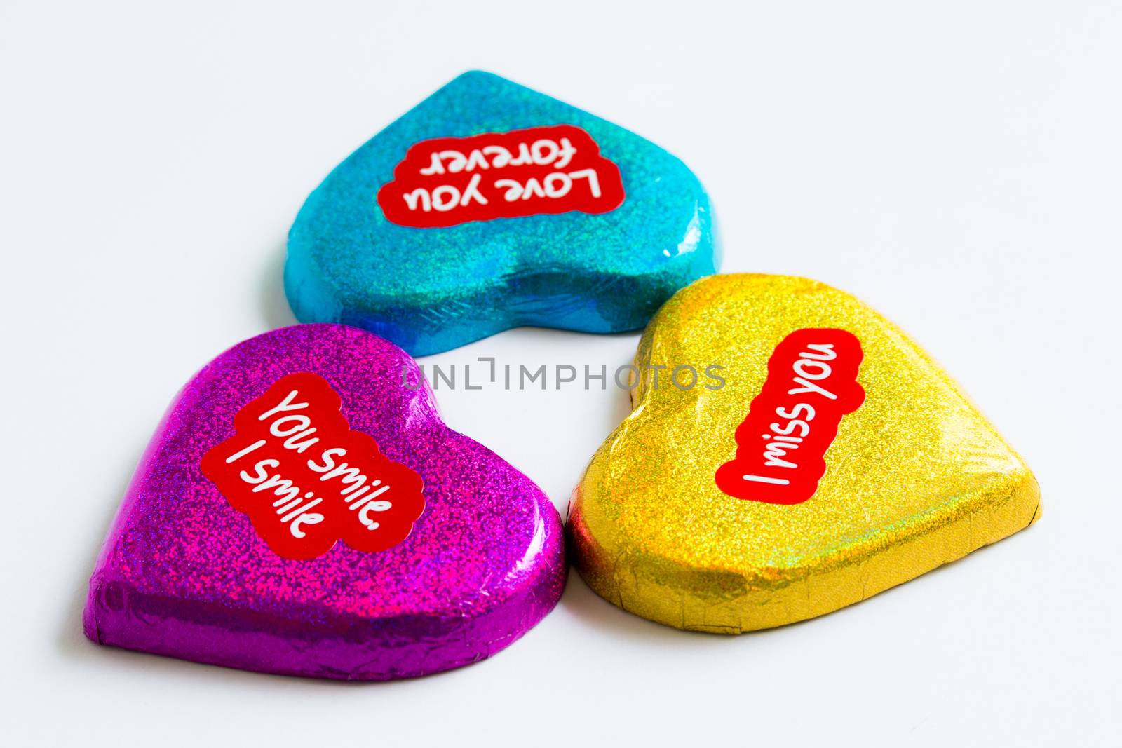 Chocolate wrapper  on Valentine's Day,colorful chocolate heart