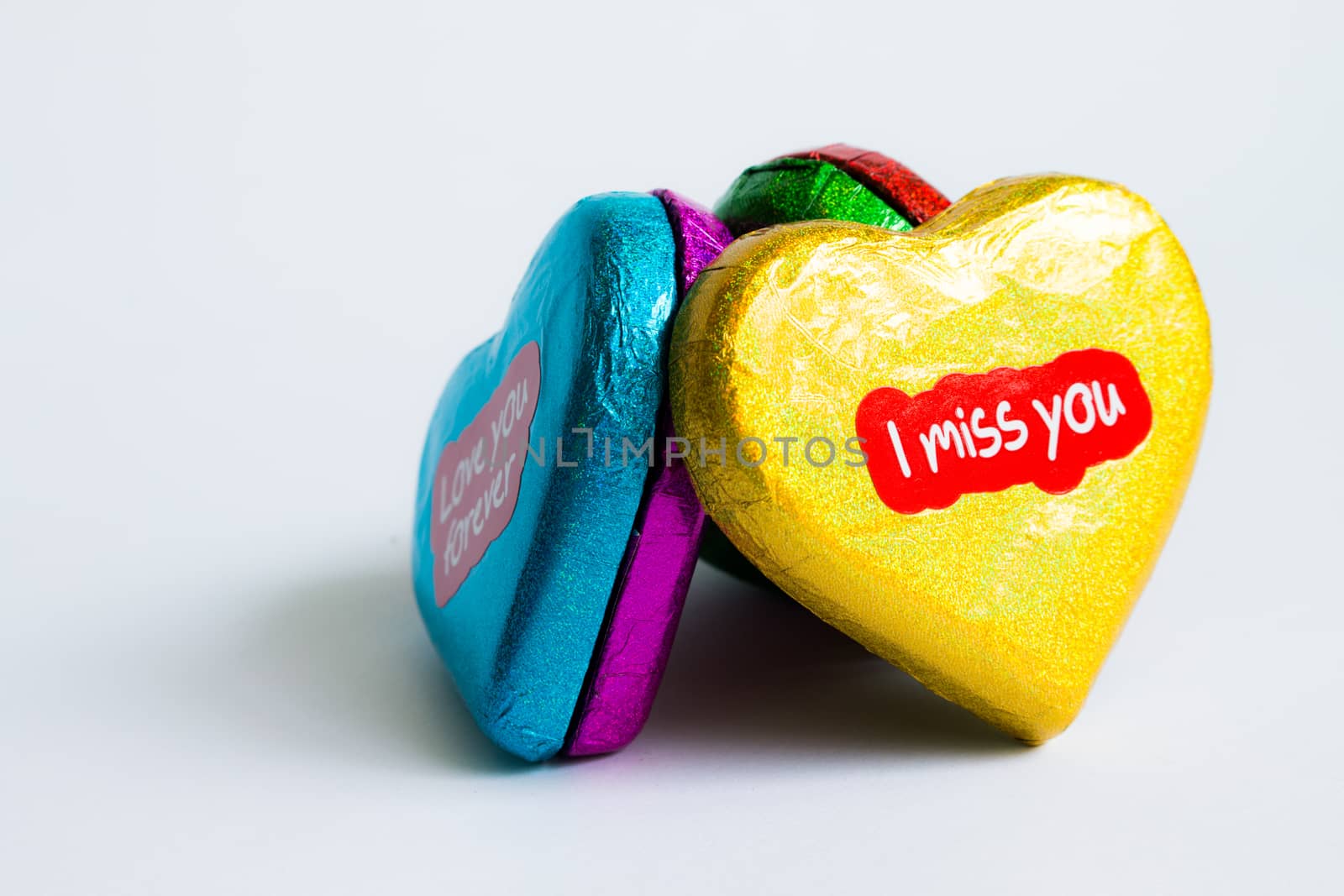 Chocolate wrapper  on Valentine's Day,colorful chocolate heart