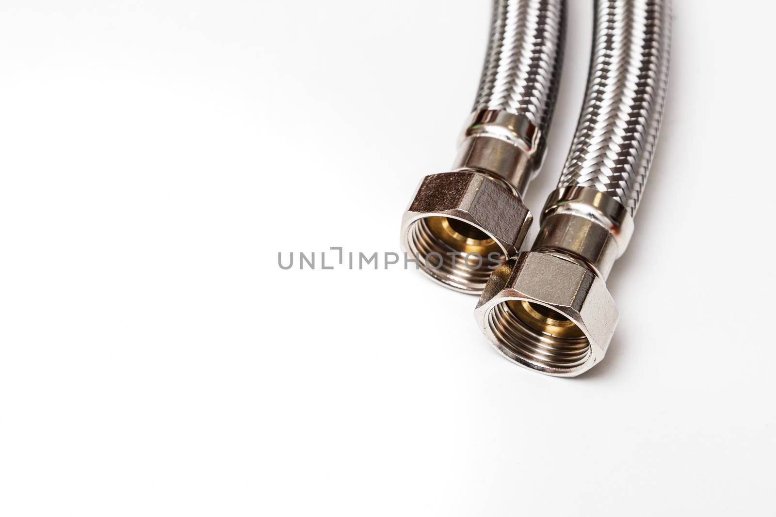 Two water and gas hose on a white background by vladdeep