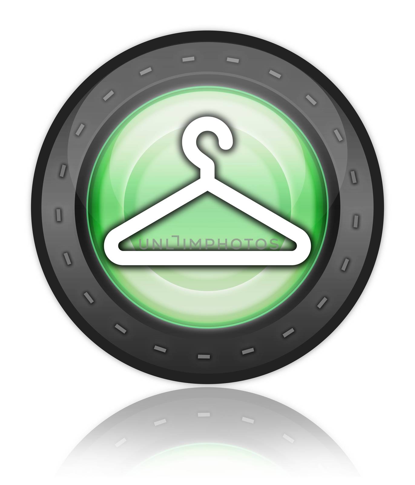 Icon, Button, Pictogram with Coat Hanger symbol