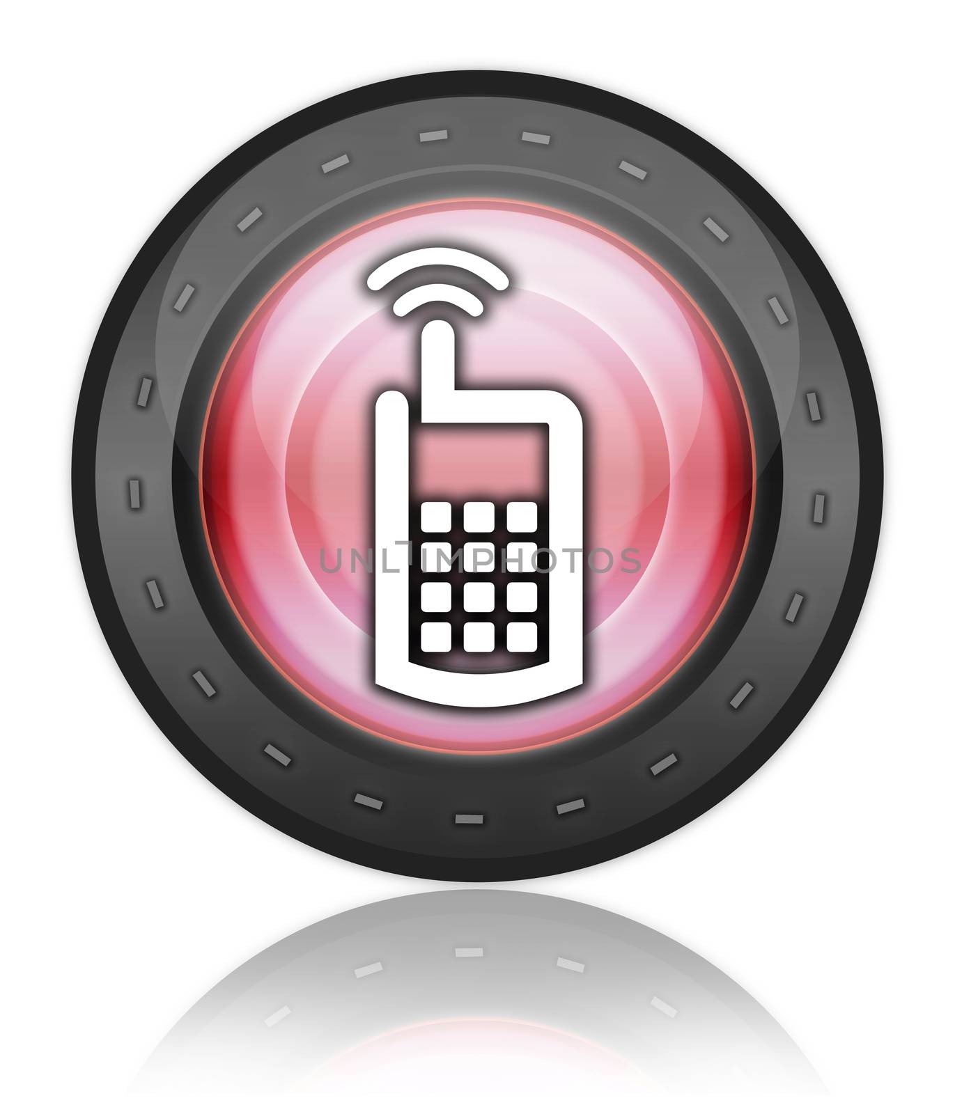 Icon, Button, Pictogram with Cell Phone symbol