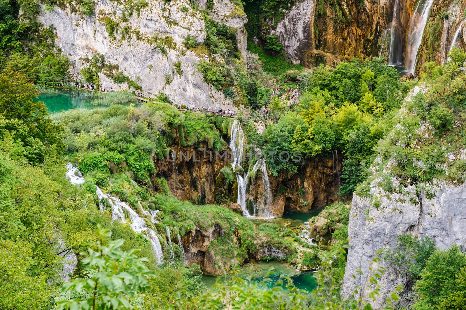 Waterfalls in Plitvice Lakes National Park, Croatia by starush