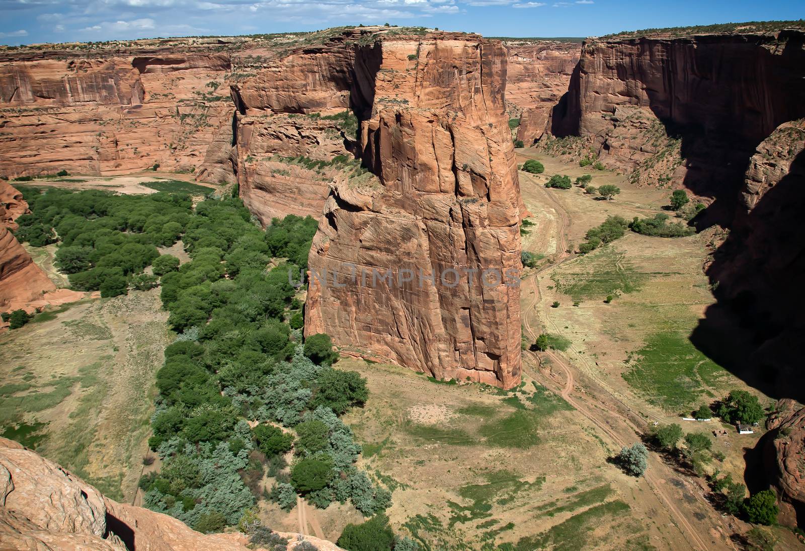 ancient native American trails and dwellings can all be found in Canyon de Chelly National Monument in Arizona.