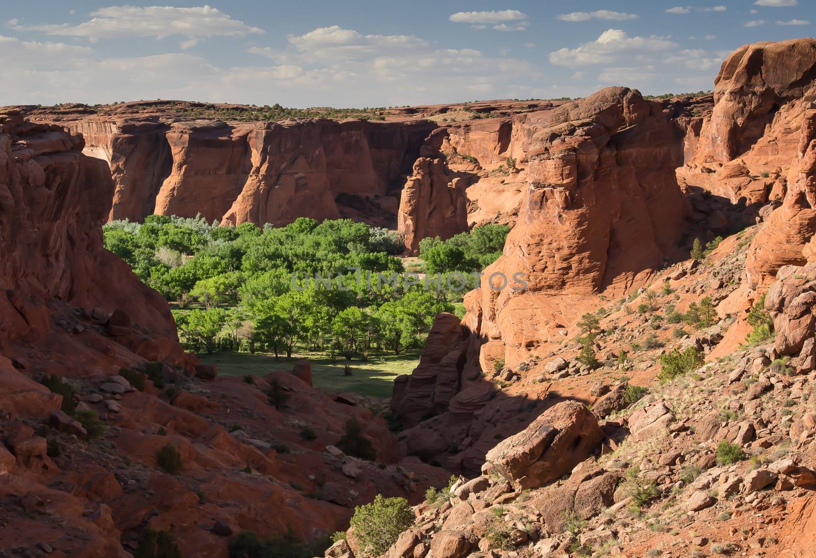 ancient native American trails and dwellings can all be found in Canyon de Chelly National Monument in Arizona.