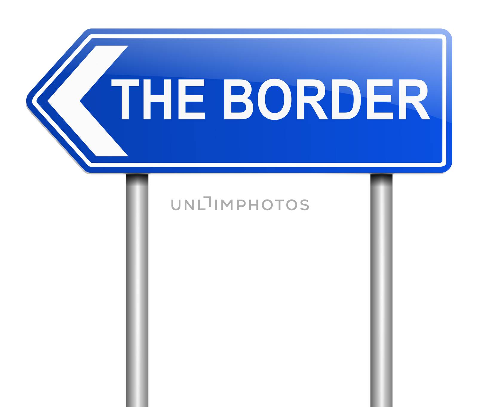 Illustration depicting a sign with a border concept.