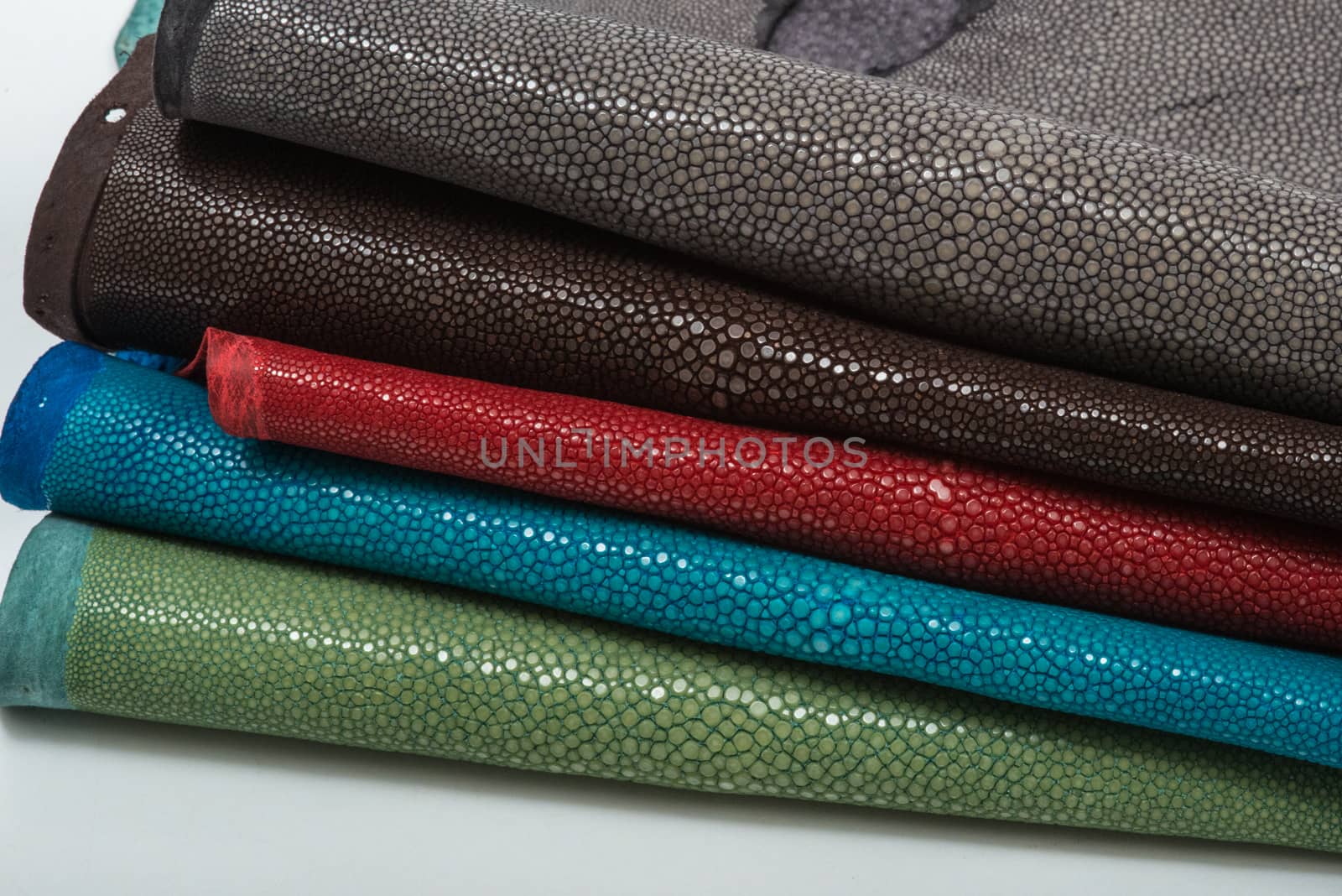 Stingray exotic leather, hide, skins in 5 colors
