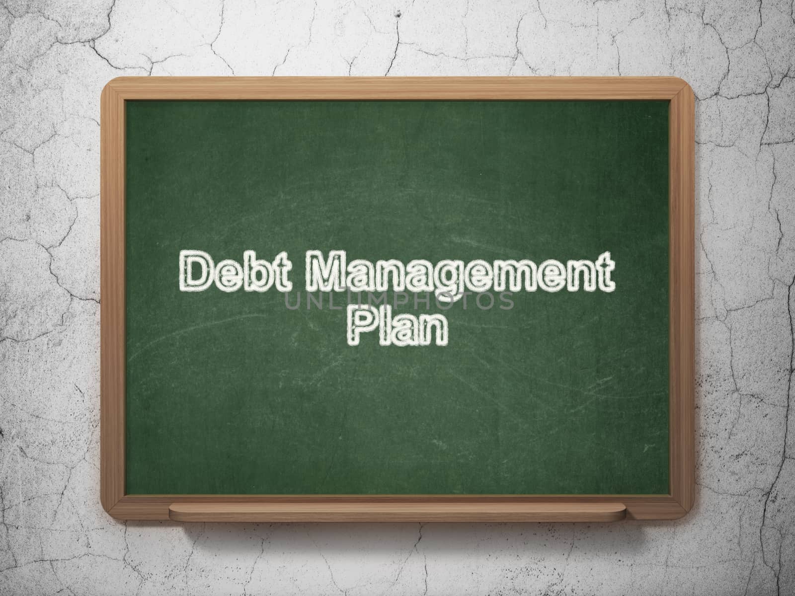 Business concept: Debt Management Plan on chalkboard background by maxkabakov