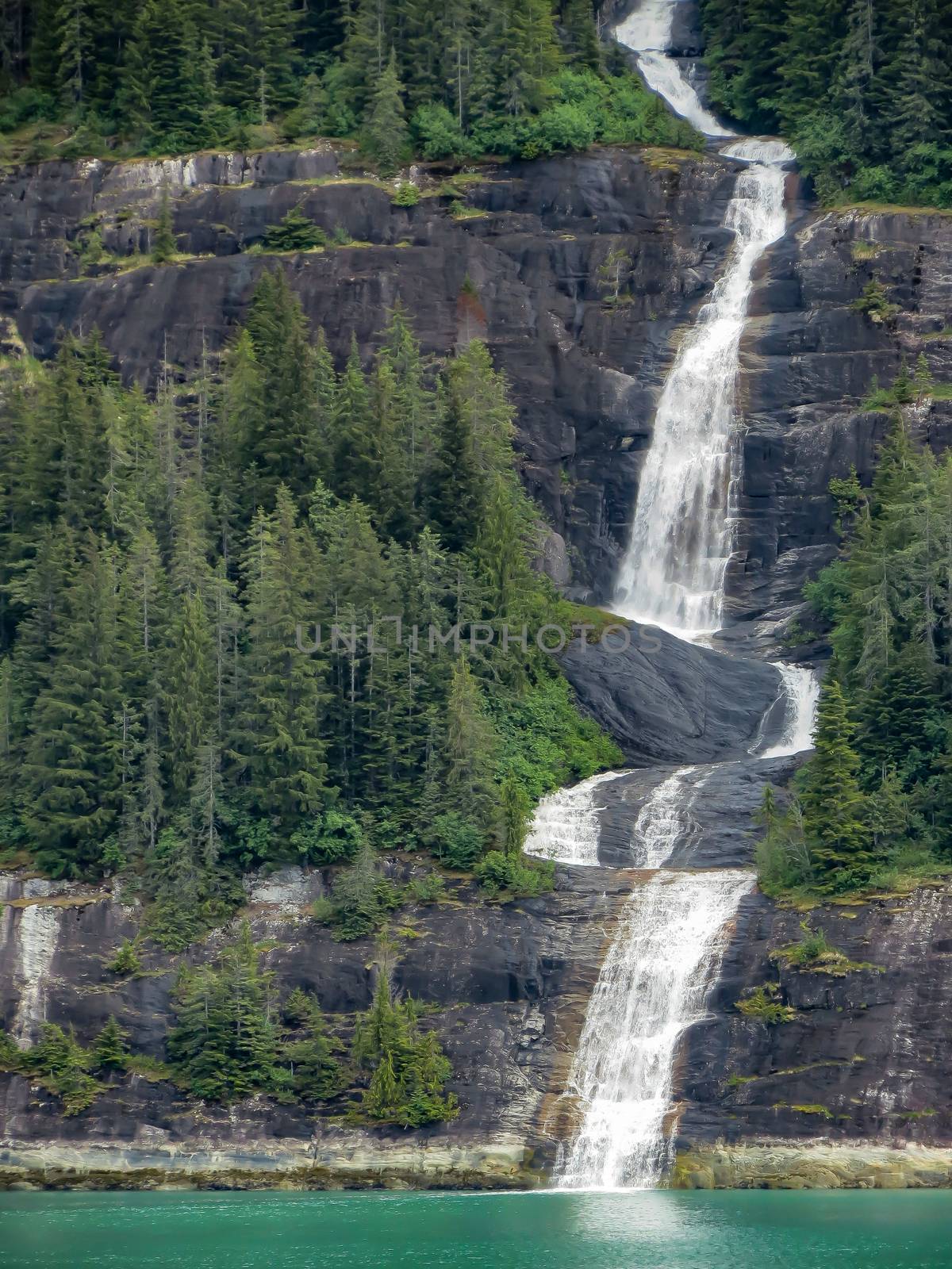 Waterfall in Tracy Arm Fjord, Alaska