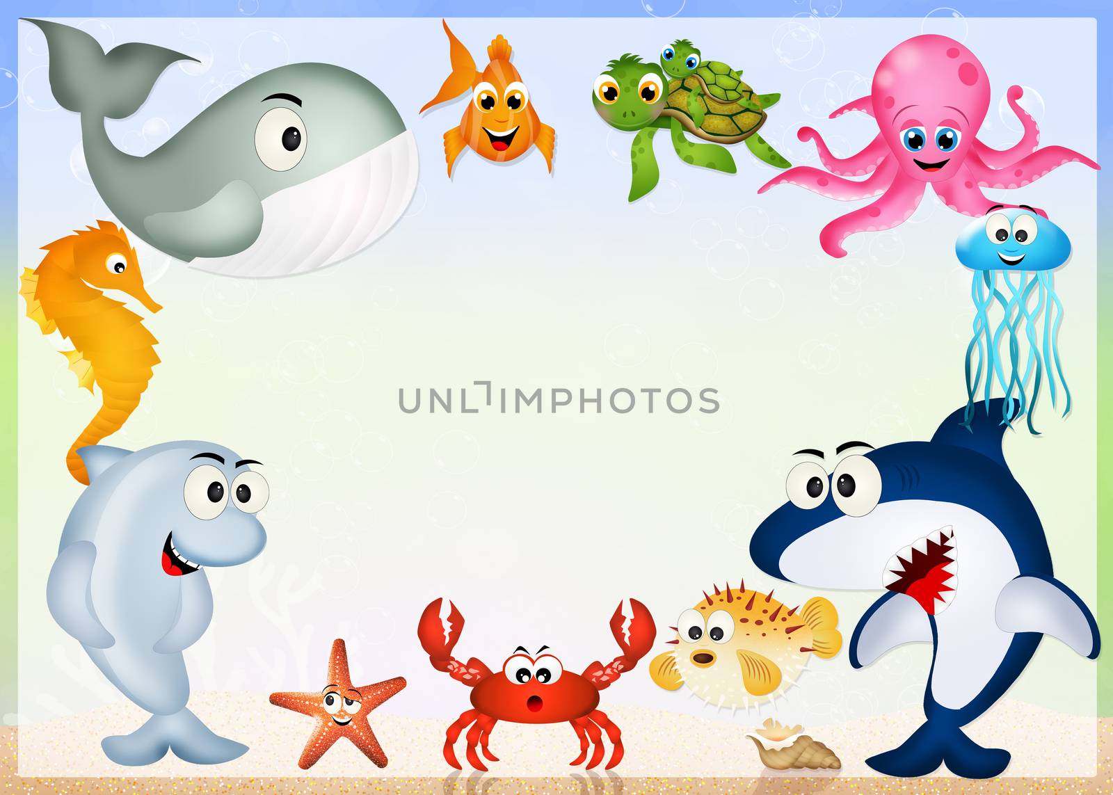 sea animals in the ocean by adrenalina