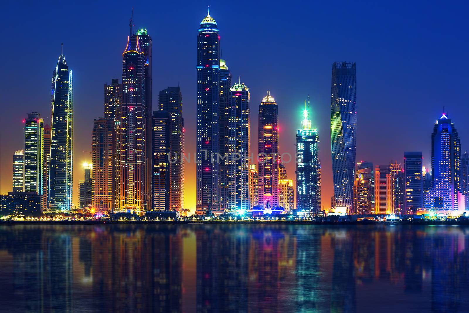 View of Dubai by night by vwalakte