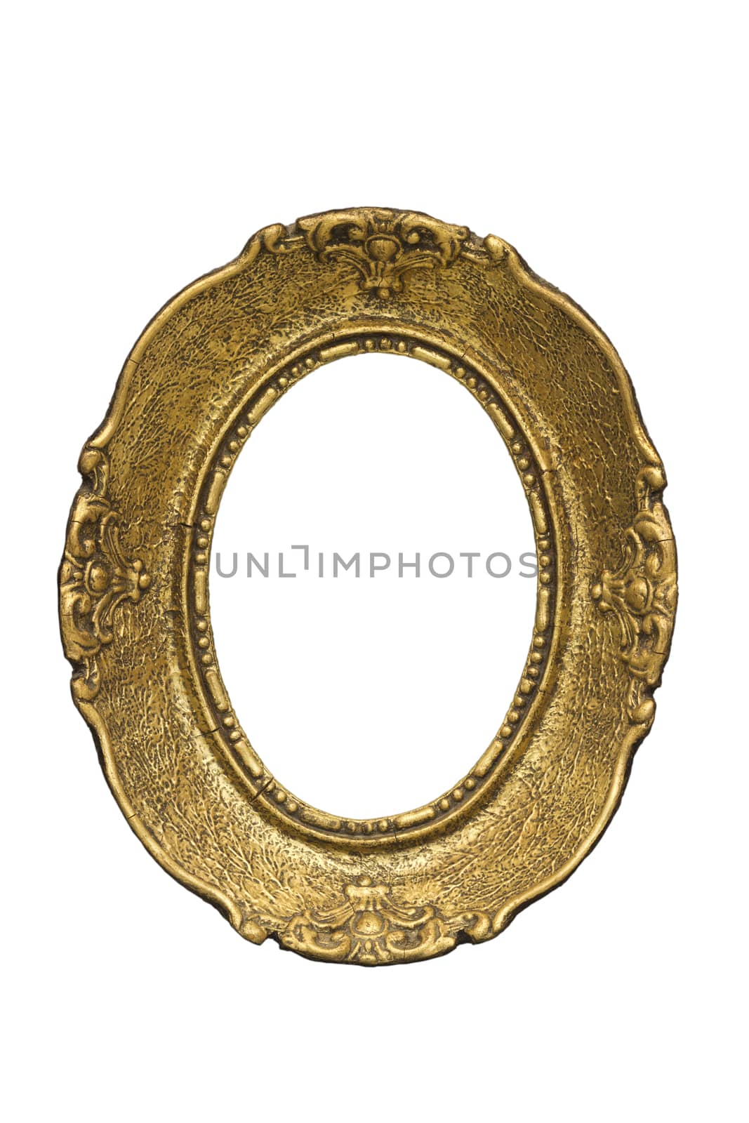 Antique oval picture frame-isolated on white