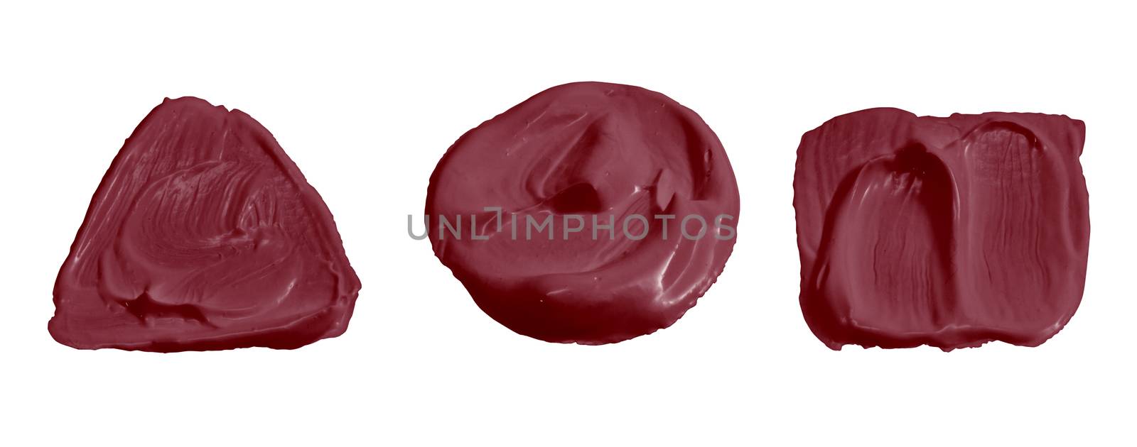 Burgundy Red  color paint isolated on white with clipping path