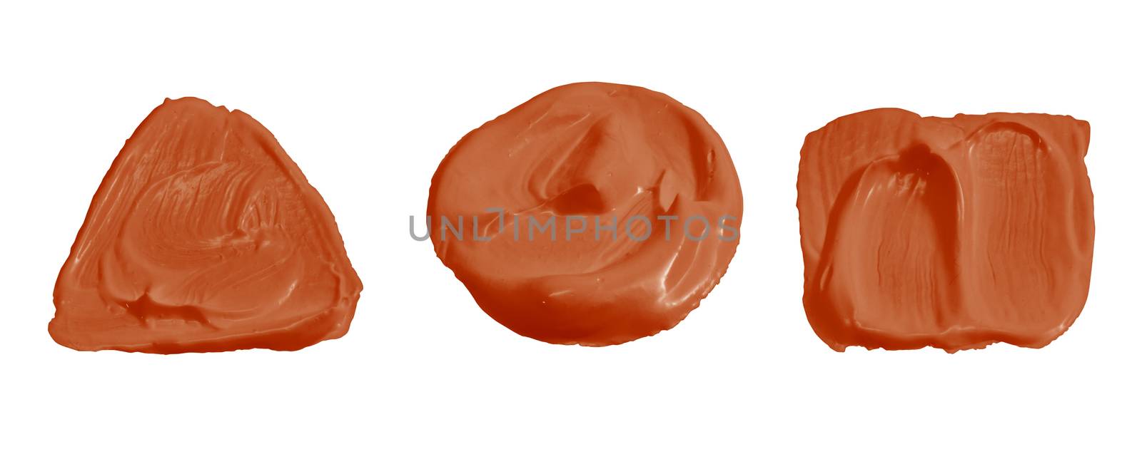 Orange Burnt  color paint isolated on white with clipping path