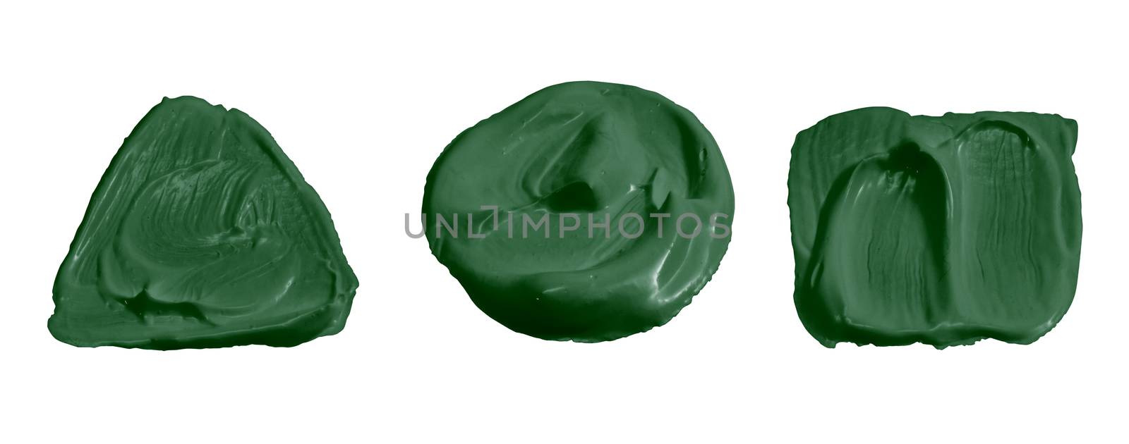 Kelly green color paint isolated on white with clipping path