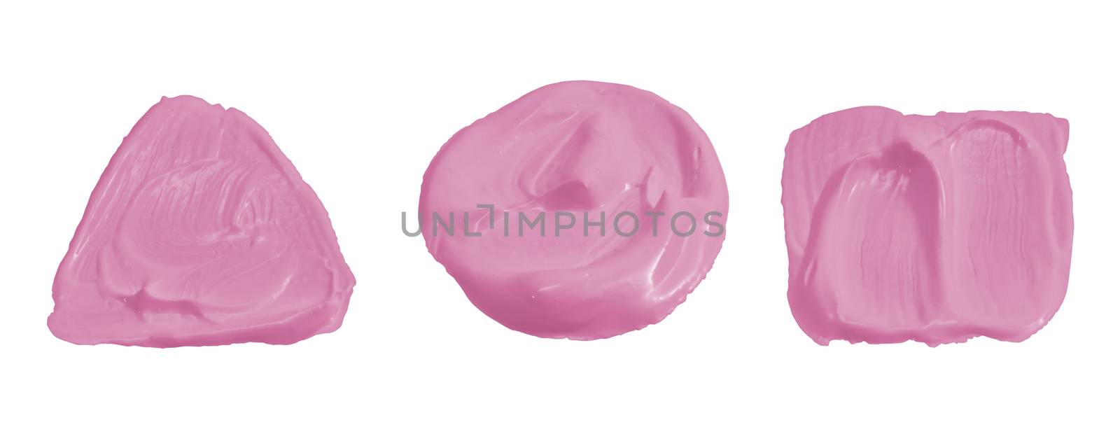 Pink color paint isolated on white  by chingraph