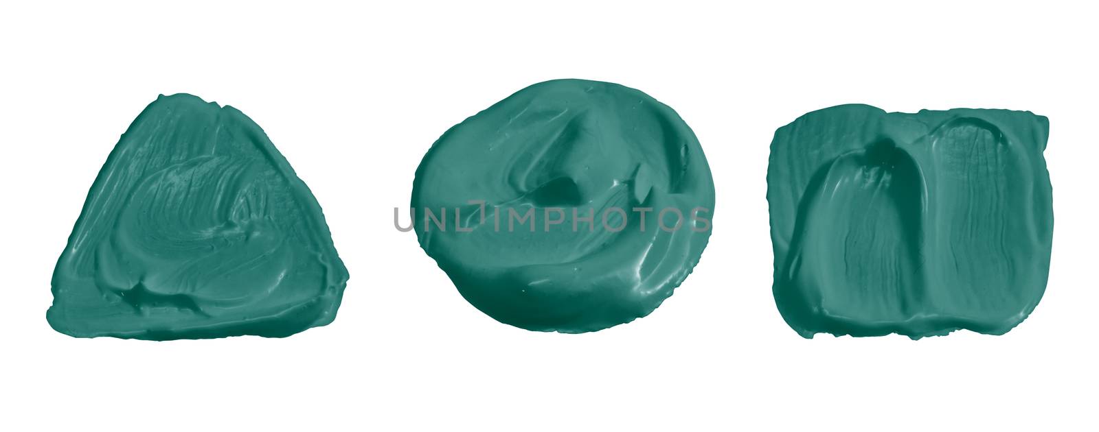 Teal color paint isolated on white with clipping path