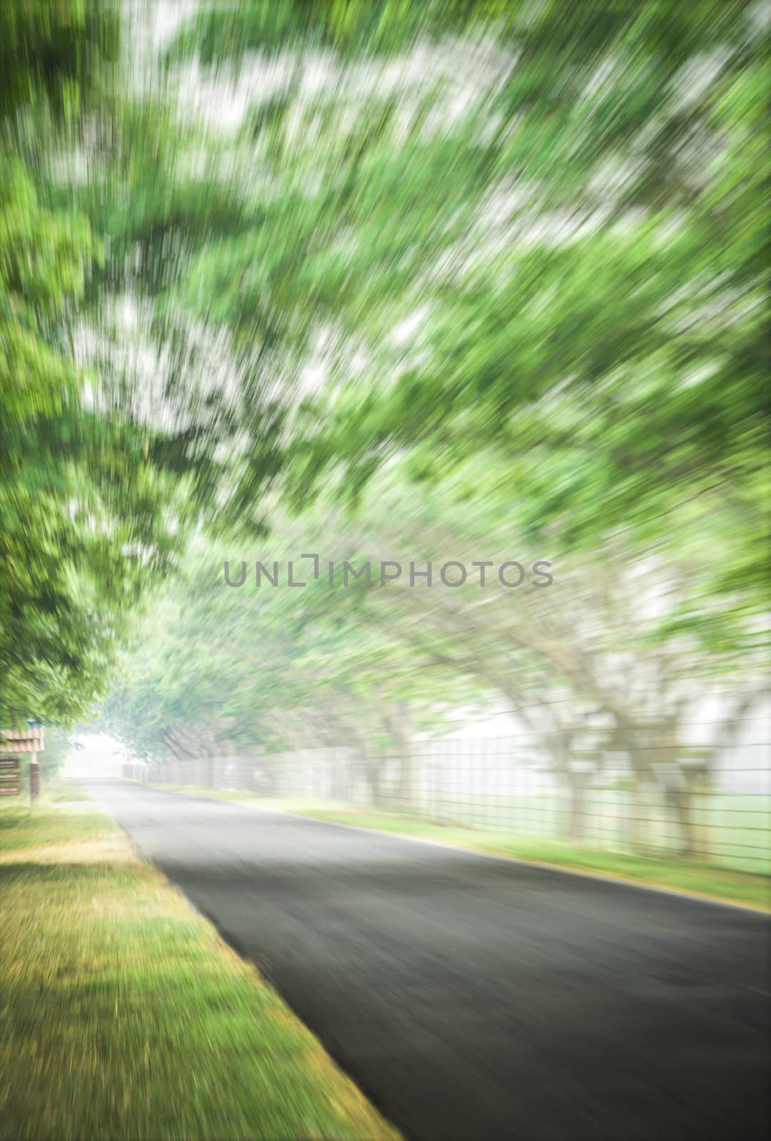 empty road with motion blur