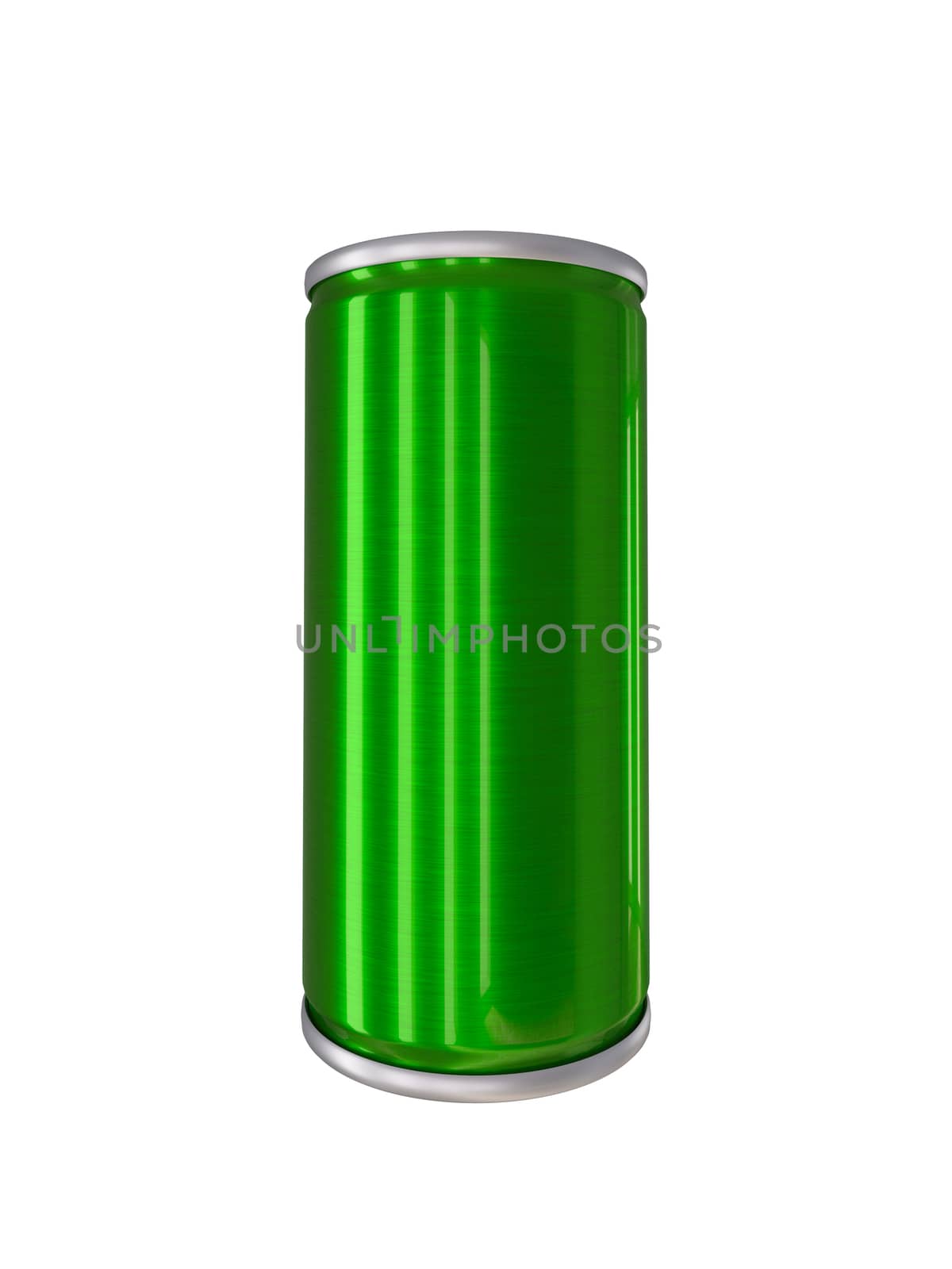 Green Aluminum Drink Can isolated with clipping path