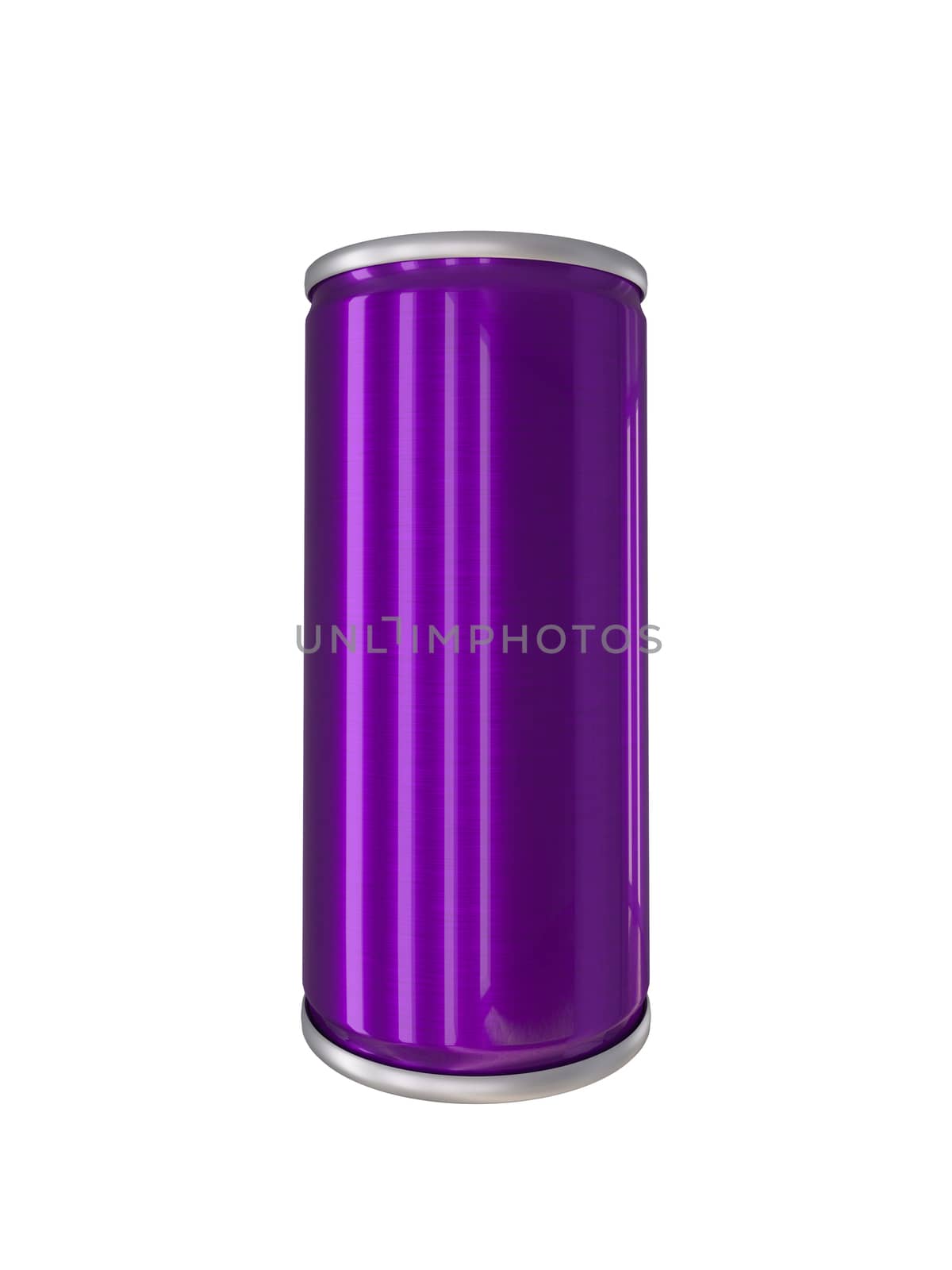 Purple Aluminum Drink Can isolated with clipping path by chingraph