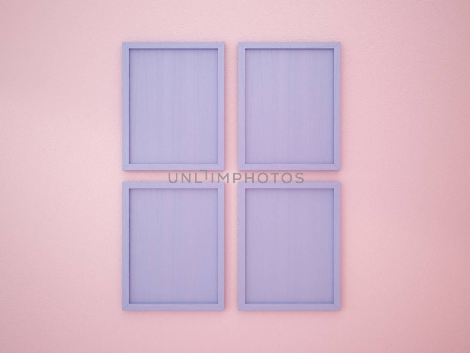 Serenity Blue blank frame on Rose Quartz color wall by chingraph