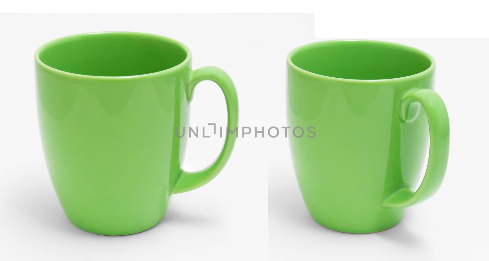 Green Cup isolate on White With Clipping Path