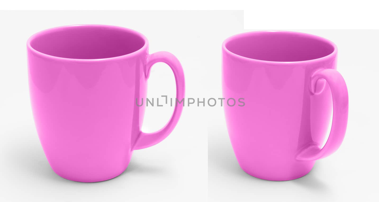 Pink Cup isolate on White With Clipping Path by chingraph